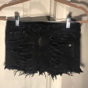 High-Rise Festival Black Jean Shorts